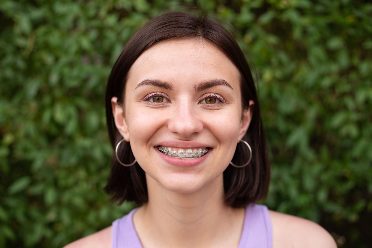 lady smiling with braces