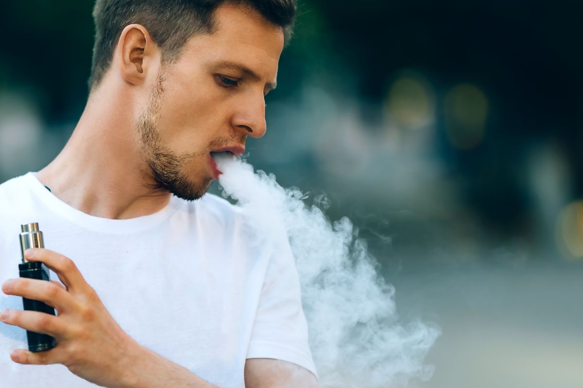 close up of man vaping close up of man vaping